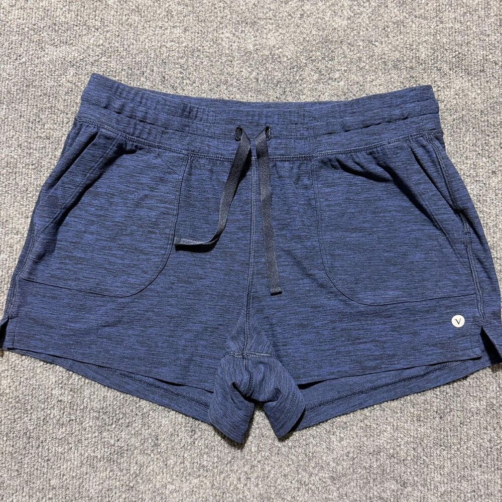 Vuori Shorts Womens Small Blue Jersey Drawstring Relaxed Lounge Yoga Athletic